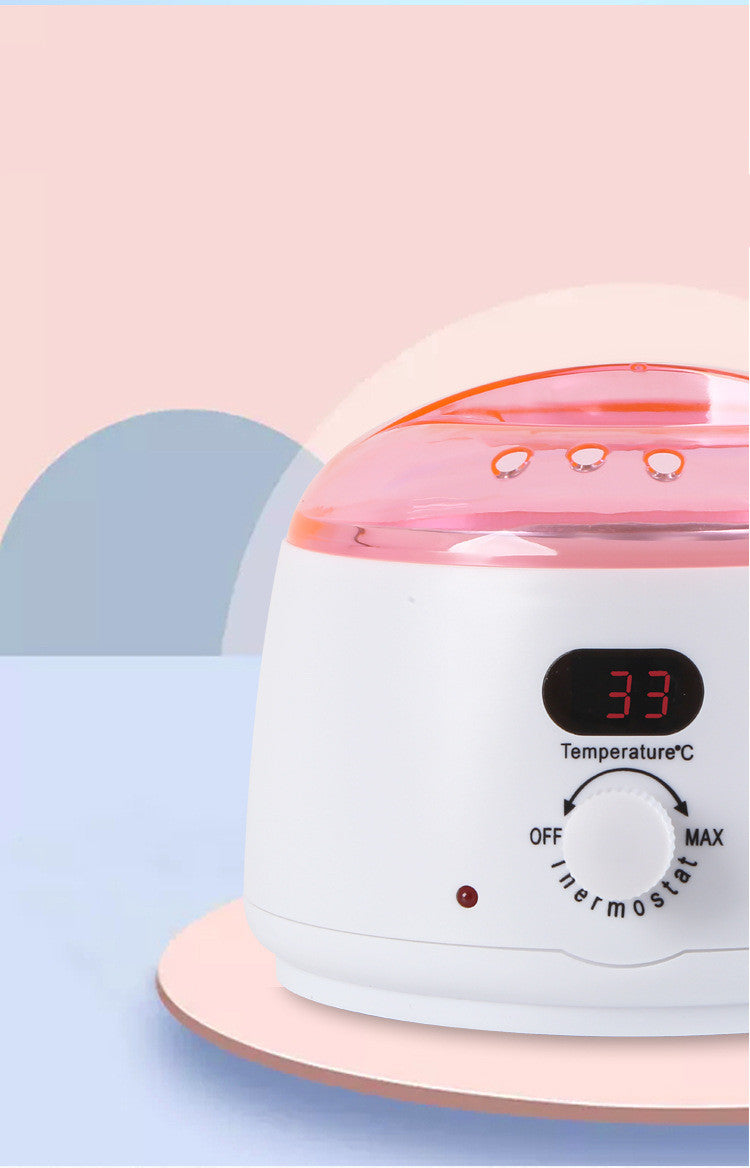 A Sweet Deals Digital Display Wax Melting Machine with a digital temperature display showing 33°c, set against a pastel blue and pink background.