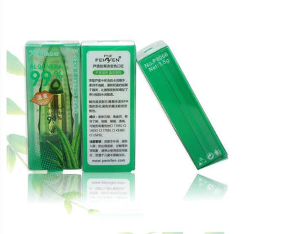Two packages of Sweet Deals Aloe Vera Gel Color Changing Lipstick Gloss Moisturizer Anti-drying Desalination Fine-grain Lip Blam Care, one standing upright and the other lying down, with green and white packaging featuring Chinese text and an aloe plant image, designed for long-lasting moisturize.