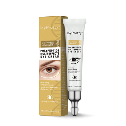 A box and tube of Sweet Deals Anti Dark Circle Eye Cream Peptide Puffiness Skin Care Beauty Health, highlighting benefits like anti-aging, dark circle lightening, and moisturizing skin, displayed against a white background.